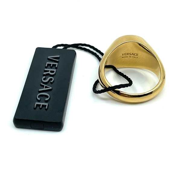 VERSACE ENAMEL MEDUSA RING (SIZE 9 USA ) ( BRAND NEW ) (BLACK) - Picture 4 of 4